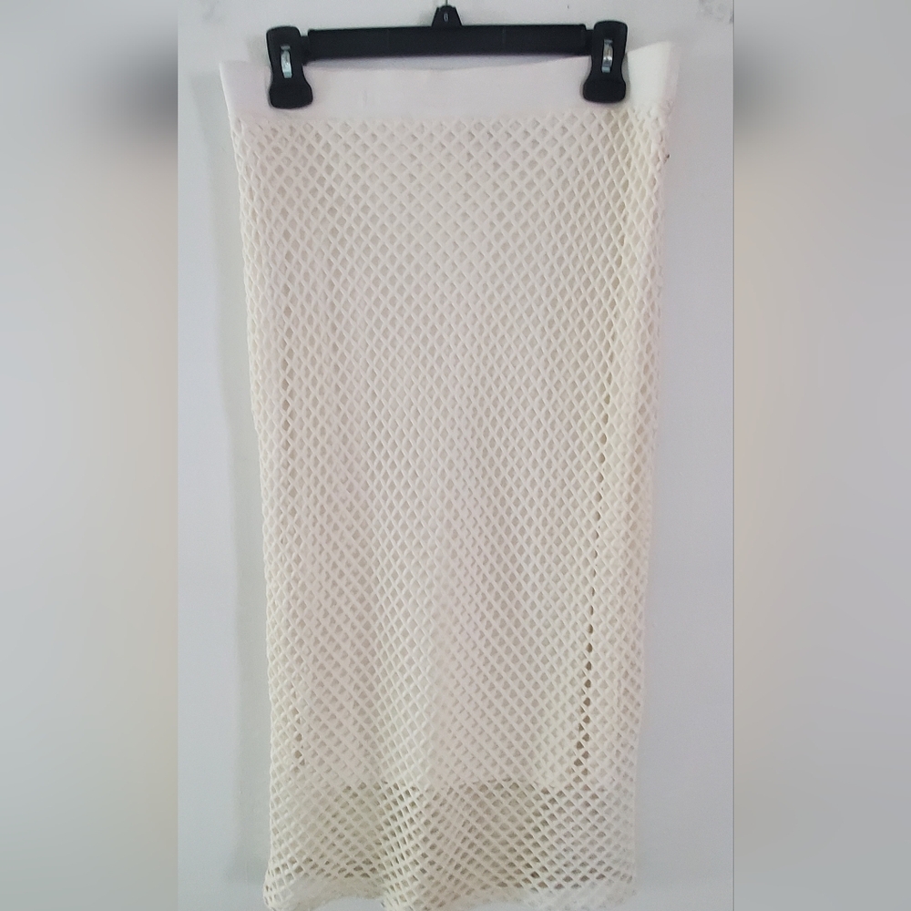 1.STATE - size M-Fishnet Midi Pencil Skirt - Pull On Bodycon Skirt